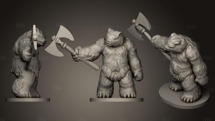 Медведь-воин 3d stl модель для ЧПУ
